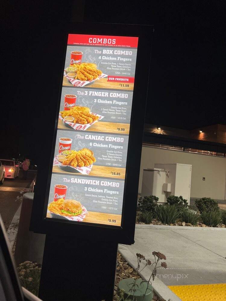 Raising Cane's Chicken Fingers - Garden Grove, CA menu_pic
