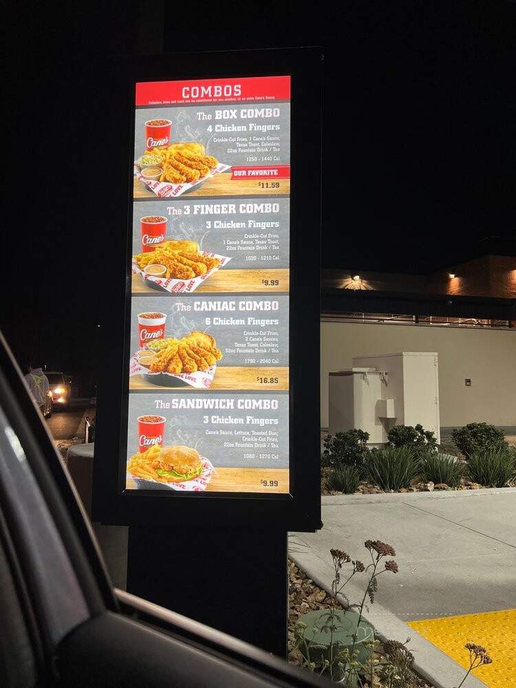 Raising Cane's Chicken Fingers - Garden Grove, CA menu_pic