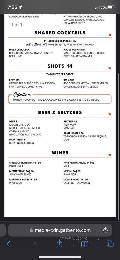 Bodega Taqueria y Tequila - Chicago, IL menu_pic