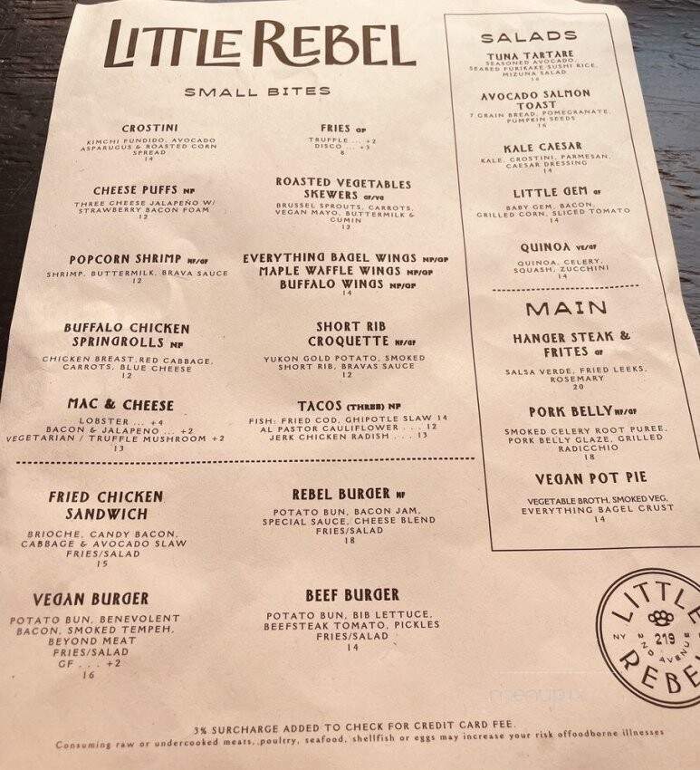 Little Rebel - New York, NY menu_pic