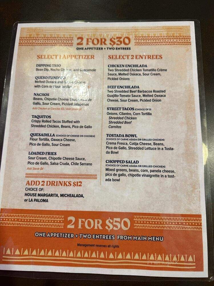 Tacos & Tequila - Las Vegas, NV menu_pic
