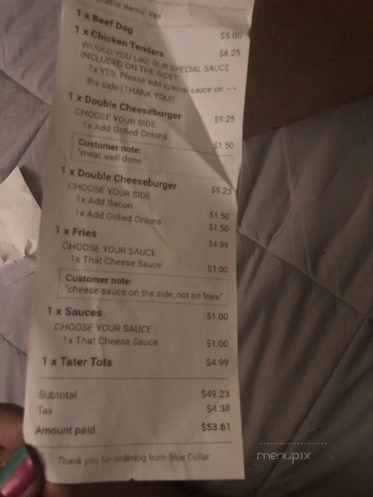 Blue Collar Bushwick - Brooklyn, NY menu_pic