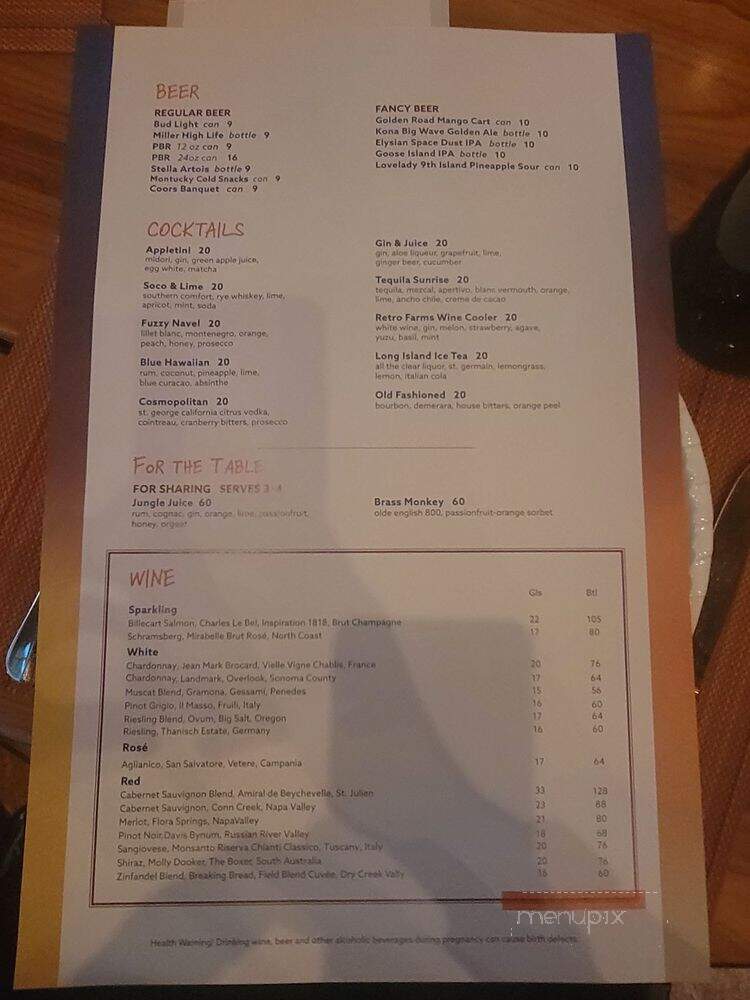 Retro by Voltaggio - Las Vegas, NV menu_pic