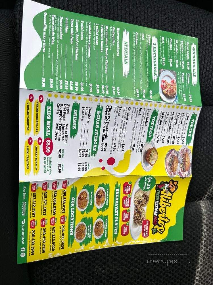 Aliberto's Jr - Seattle, WA menu_pic
