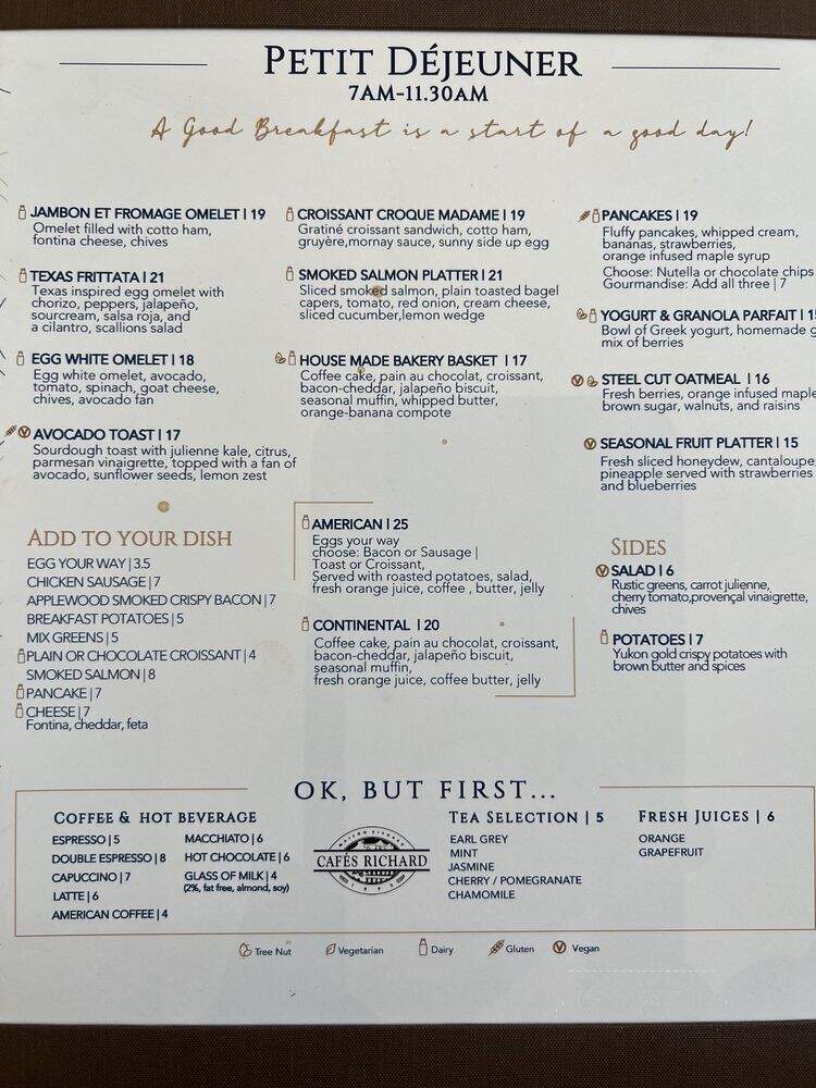 Villa Azur - Dallas, TX menu_pic