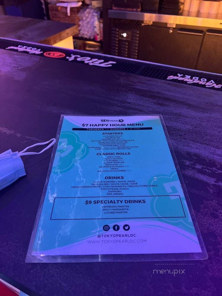 Tokyo Pearl - Washington, DC menu_pic