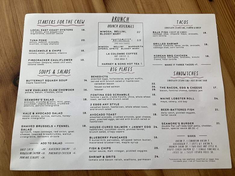 Seamore's - New York, NY menu_pic