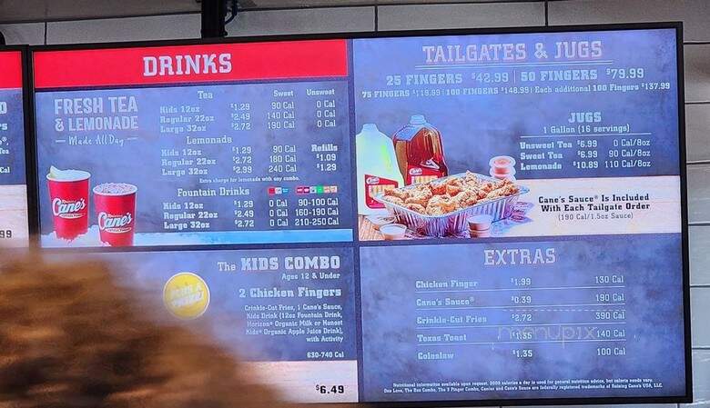 Raising Cane's Chicken Fingers - Northridge, CA menu_pic