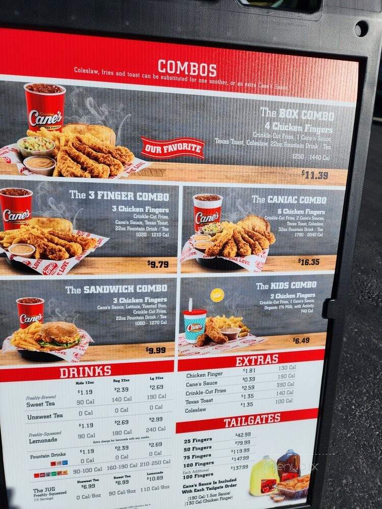 Raising Cane's Chicken Fingers - Northridge, CA menu_pic
