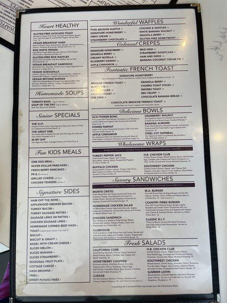 Honey Berry Pancakes and Cafe - Plano, TX menu_pic