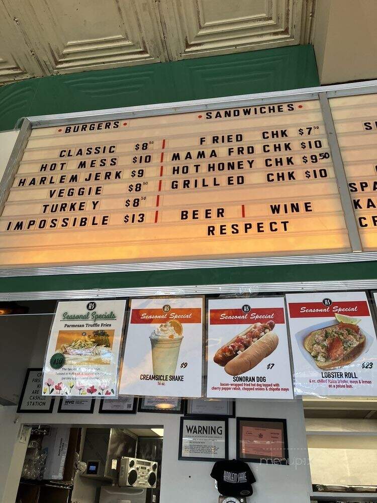 Harlem Shake - Brooklyn, NY menu_pic