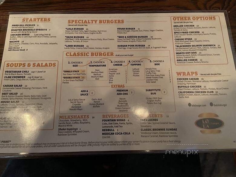 LoLa Burger - Boston, MA menu_pic