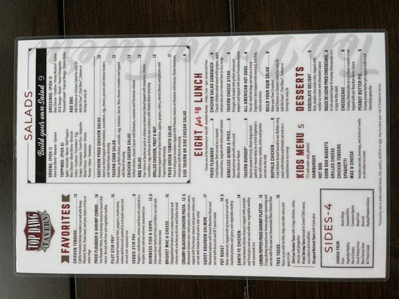 Top Dawg Tavern - Jacksonville, FL menu_pic