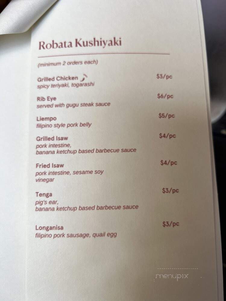 Gugu Room - New York, NY menu_pic