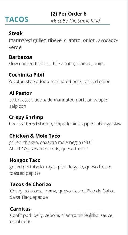 Taquizo - Chicago, IL menu_pic