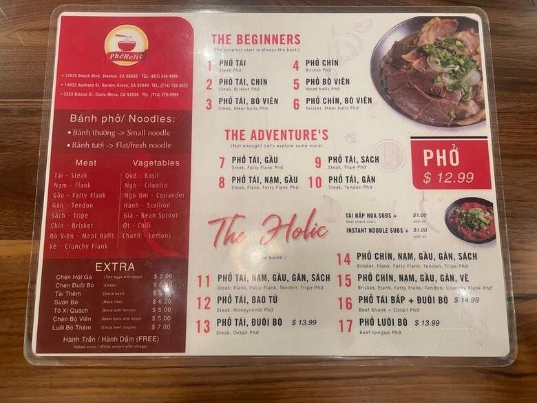 Phoholic - Costa Mesa, CA menu_pic