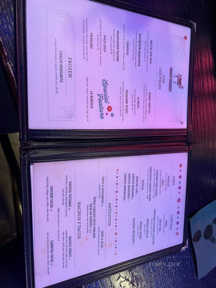 Ghost Donkey - Denver, CO menu_pic