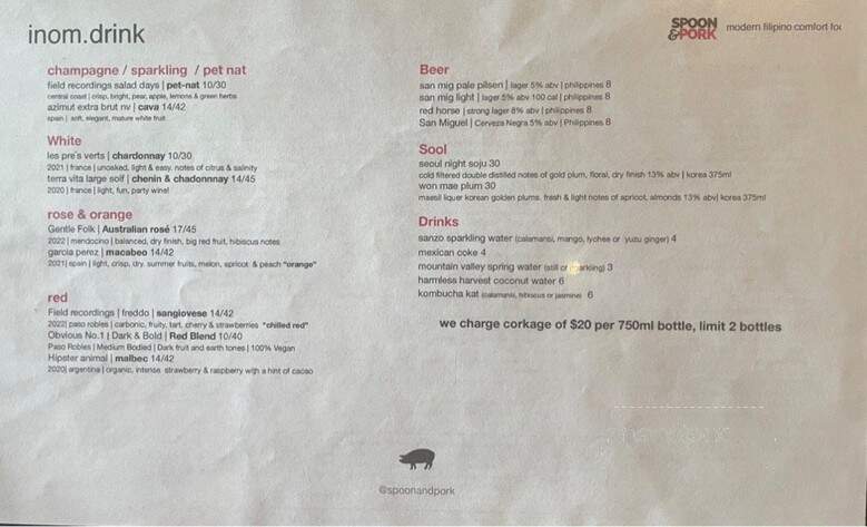 Spoon & Pork - Los Angeles, CA menu_pic