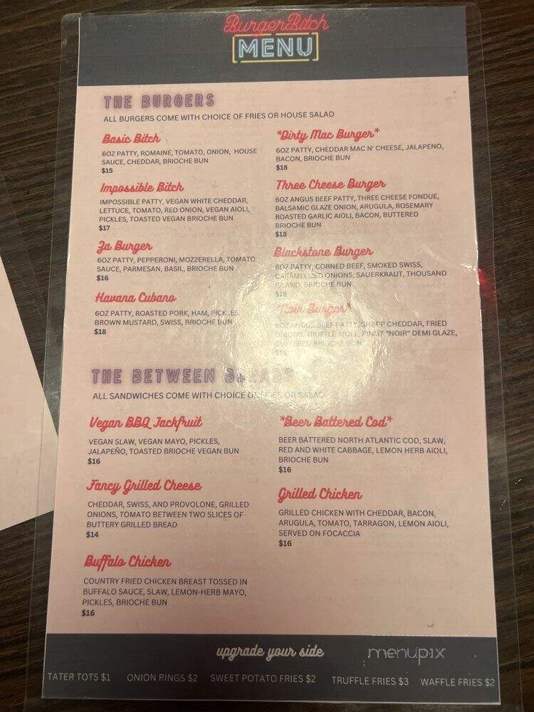 Burger Bitch - Los Angeles, CA menu_pic