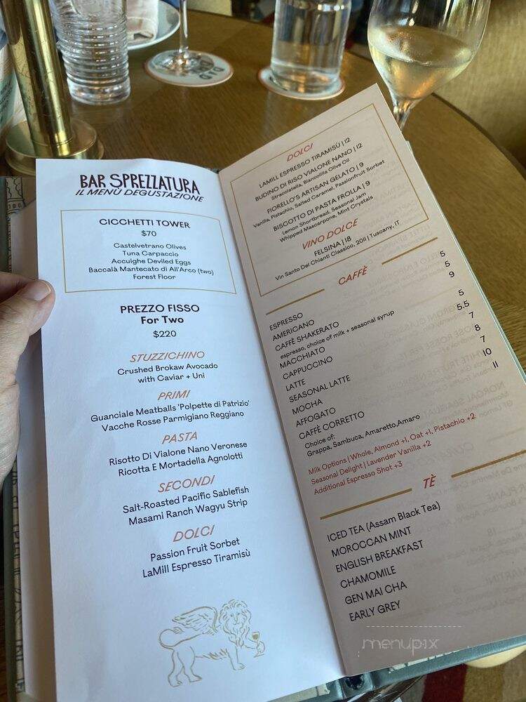 Bar Sprezzatura - San Francisco, CA menu_pic