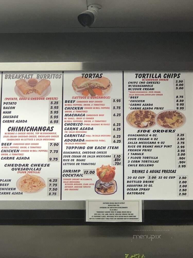 Roberto's Taco Shop - Las Vegas, NV menu_pic