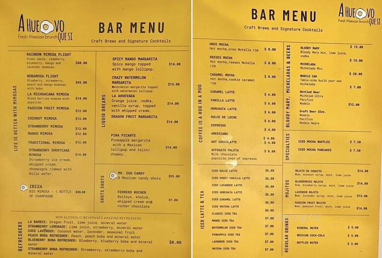 A Huevo Que Si Mexican Brunch - El Monte, CA menu_pic