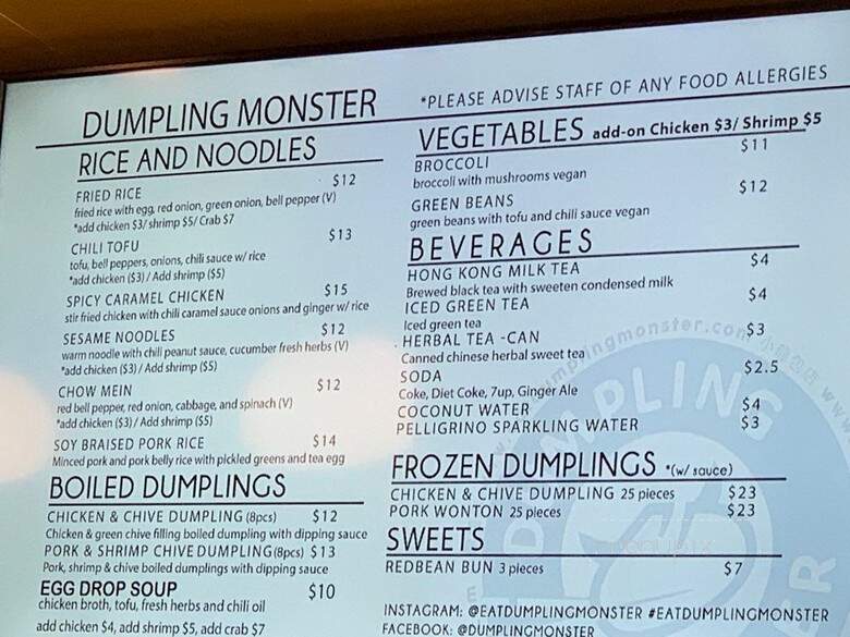 Dumpling Monster - West Hollywood, CA menu_pic