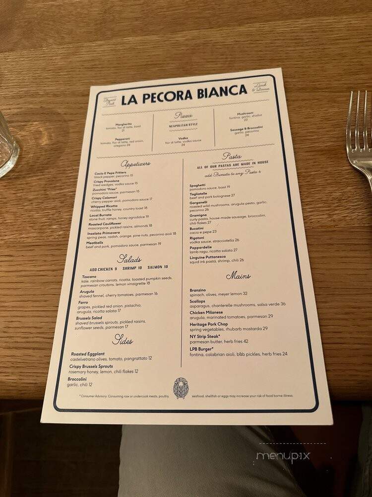 La Pecora Bianca - New York, NY menu_pic