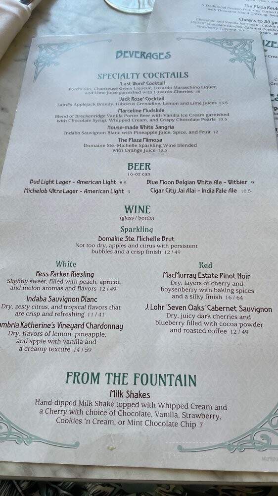 The Plaza Restaurant - Orlando, FL menu_pic