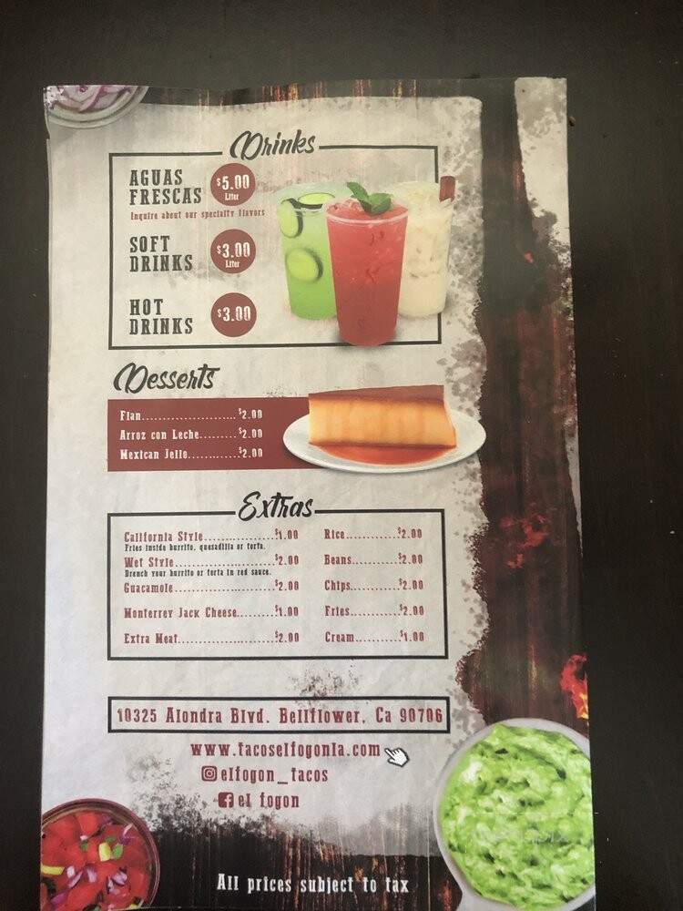 Tacos El Fogon - Bellflower, CA menu_pic