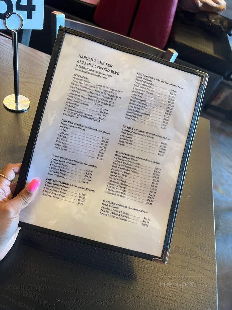 Harolds Chicken & Bar - Los Angeles, CA menu_pic