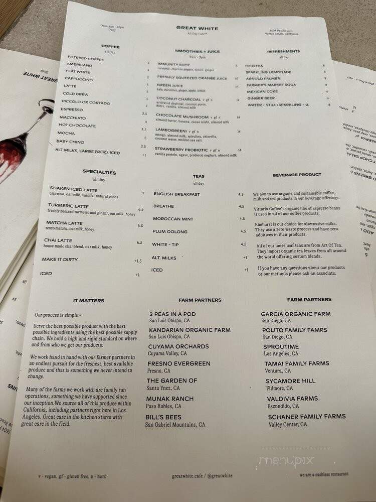 Great White - Los Angeles, CA menu_pic