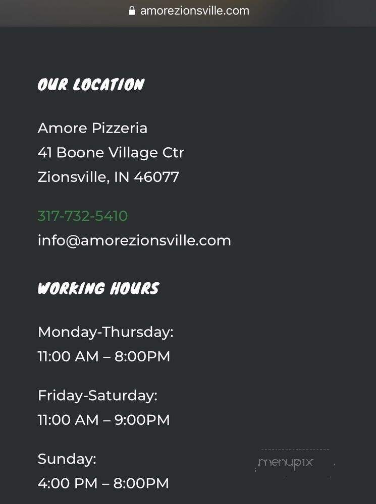 Amore Pizzeria & Ristorante - Zionsville, IN