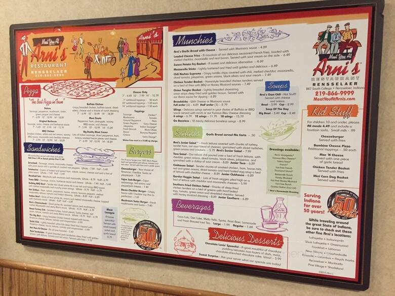 Arni's Of Rensselaer - Rensselaer, IN menu_pic