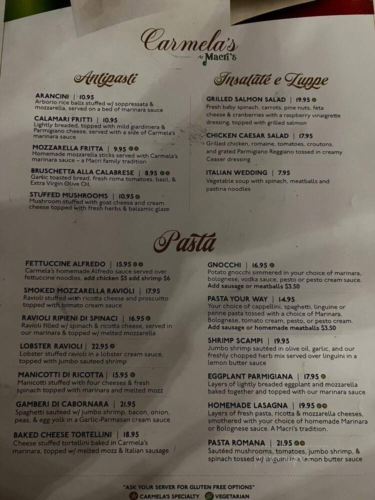 Carmela's - South Bend, IN menu_pic