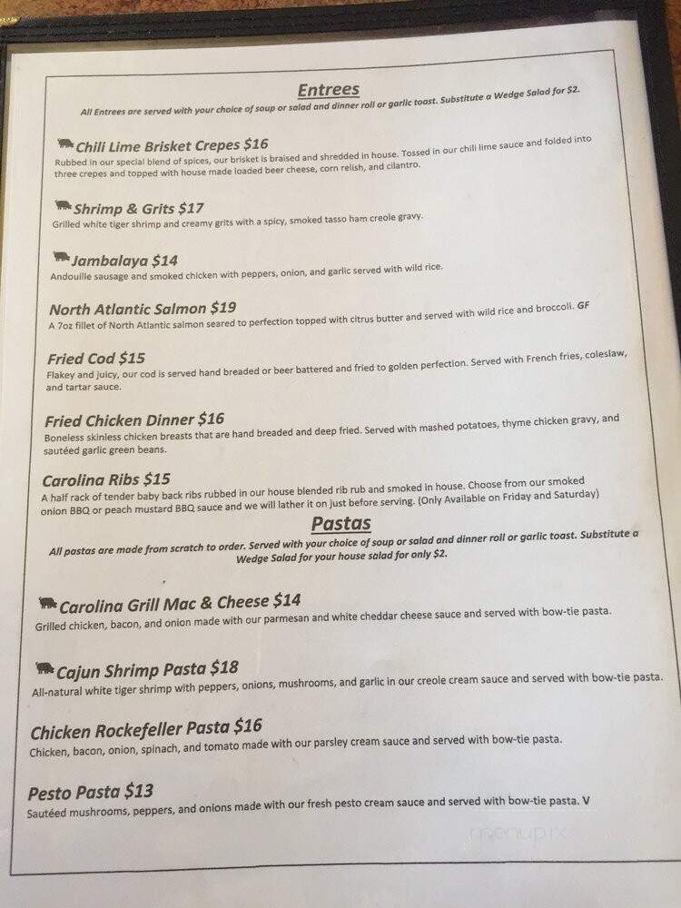 Carolina Grill - Whitestown, IN menu_pic