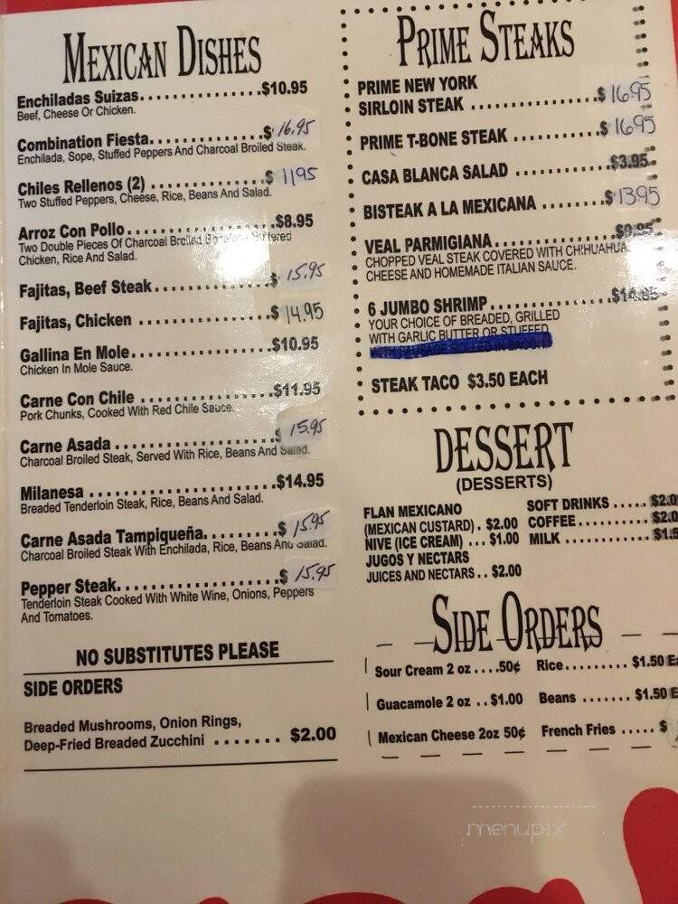 Casa Blanca - East Chicago, IN menu_pic