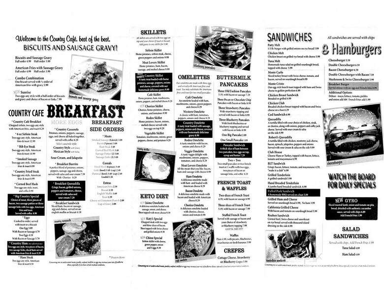 Country Cafe - Lafayette, IN menu_pic
