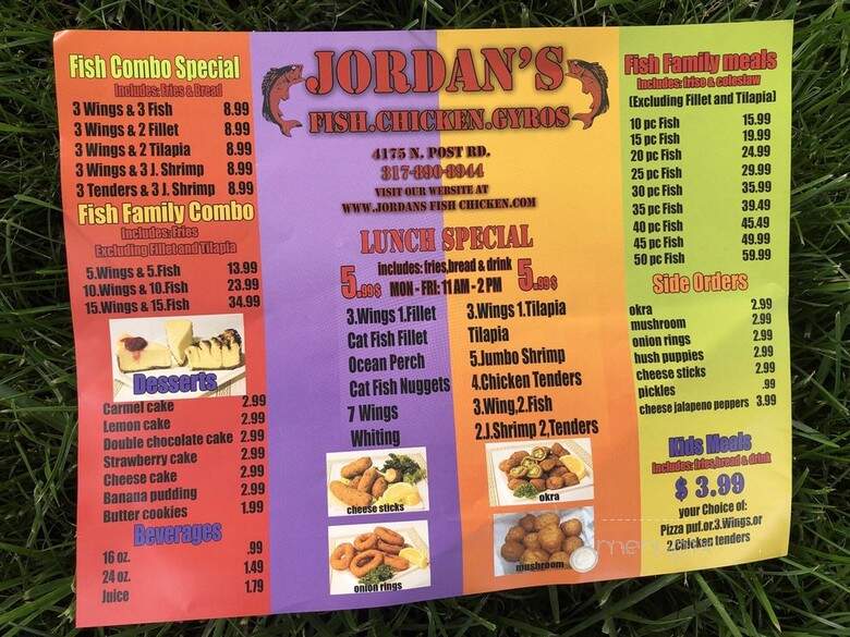 Jordan's Fish & Chicken Corp - Indianapolis, IN menu_pic