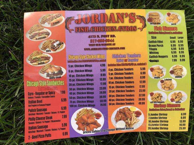 Jordan's Fish & Chicken Corp - Indianapolis, IN menu_pic