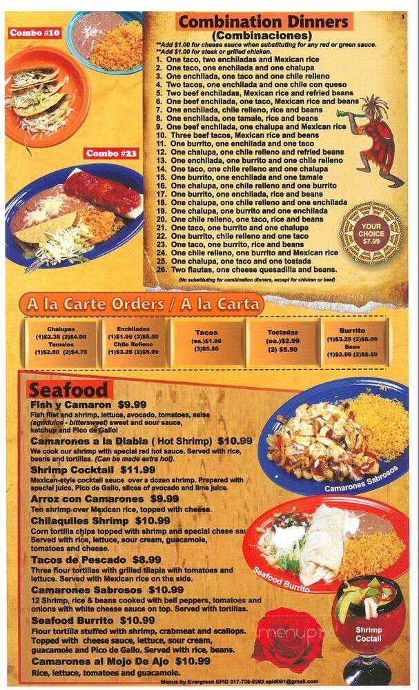 La Chalupa Mexican Restaurant - Bargersville, IN menu_pic