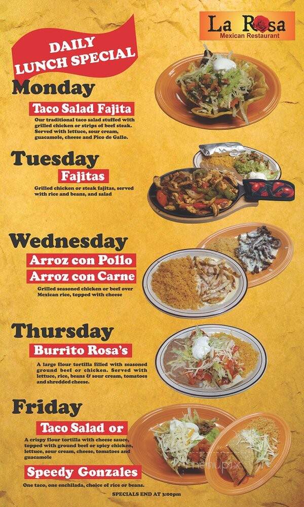 La Chalupa Mexican Restaurant - Bargersville, IN menu_pic