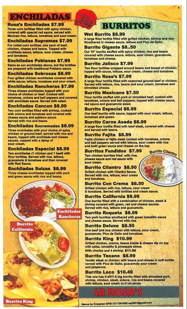 La Chalupa Mexican Restaurant - Bargersville, IN menu_pic