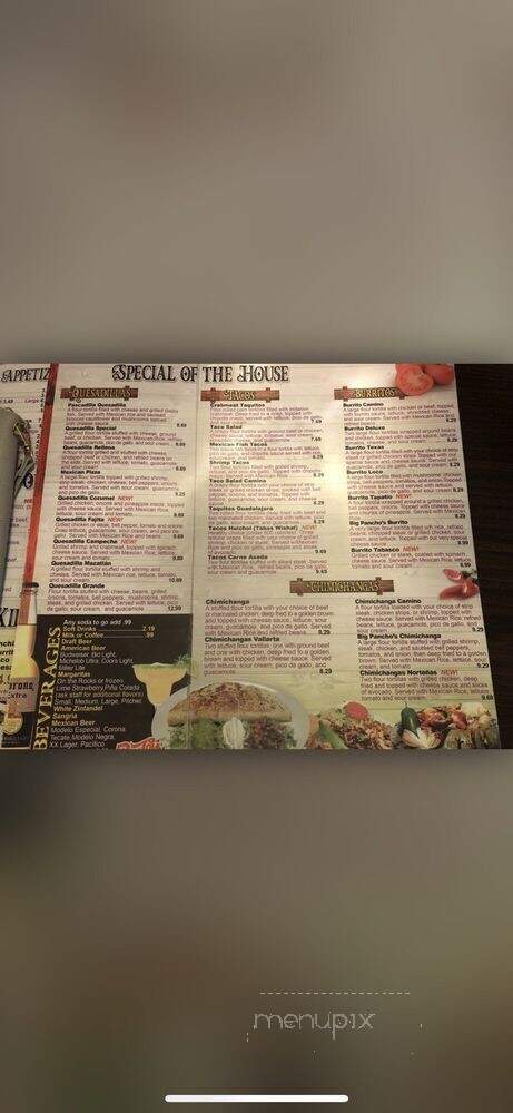 Los Tres Caminos - Martinsville, IN menu_pic