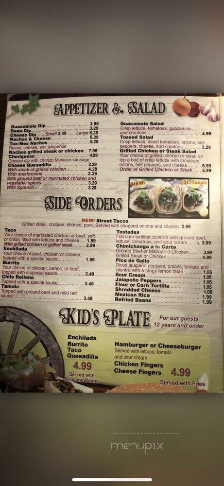 Los Tres Caminos - Martinsville, IN menu_pic