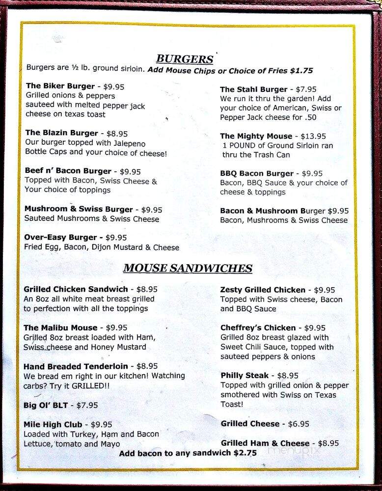 Mr Mouse - Yorktown, IN menu_pic