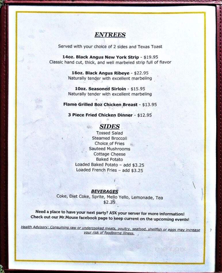 Mr Mouse - Yorktown, IN menu_pic