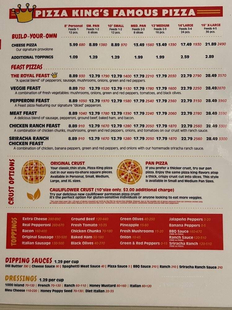 Pizza King - Noblesville, IN menu_pic