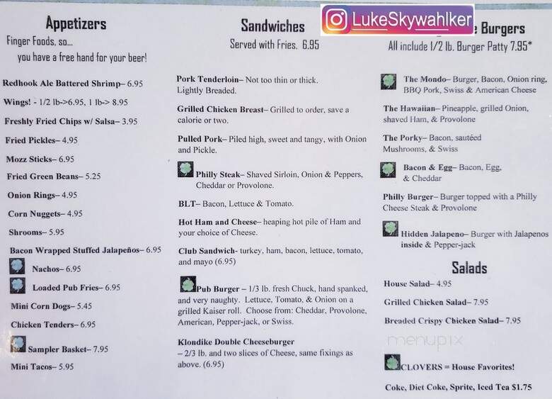 Pub Paradise - West Lafayette, IN menu_pic
