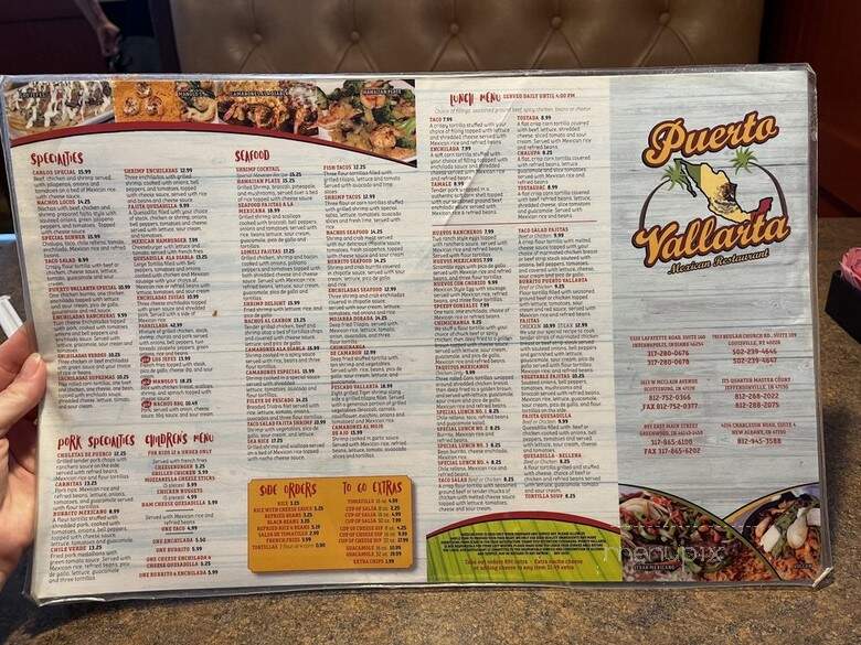 Puerto Vallerta Mexican Restaurant - Jeffersonville, IN menu_pic